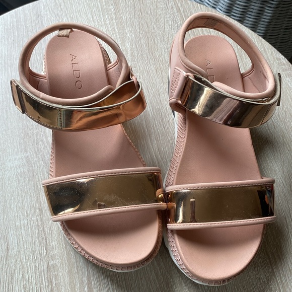 Aldo Zarella Sandal (Rose Gold) w/ Sneaker Platform - Picture 2 of 5